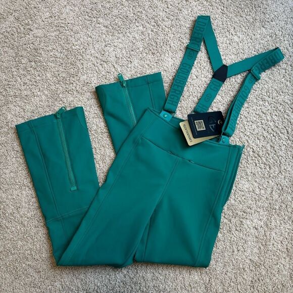 GOLDBERGH WOMEN'S HIGH END SALOPETTE SKI PANTS BIB ICE GREEN TEAL US 6 NWT - Picture 3 of 10